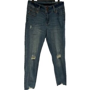 Kendall and Kylie The Ultra Babe Skinny Jeans Distressed Button Women's 31 Denim